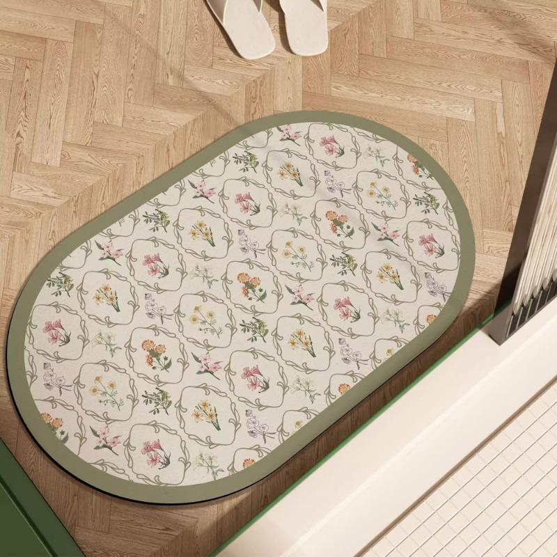 Bathroom Cabinet, Diatomaceous Earth Door Mat, Quick Drying and Anti Slip Floor Mat, Toilet and Bathroom Entrance Mat