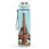 1PC Eiffel Tower Paris Landmark 750ml Color Plastic Sports Water Bottle Leakproof Flip Straw Lid Suitable for Sports Office Home Use