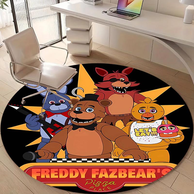 1pc Freddy bear1 Design Printed Area Round Carpet for Bedroom Living Room Home Decor Rugs Mat Non Slip Mat Rug for Bedside