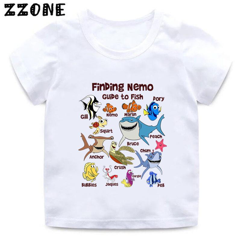Finding Nemo Dory Cute Fish Print Funny Kids T-Shirts Cartoon Baby Girls Clothes Boys Summer Short Sleeve T shirt Children Tops