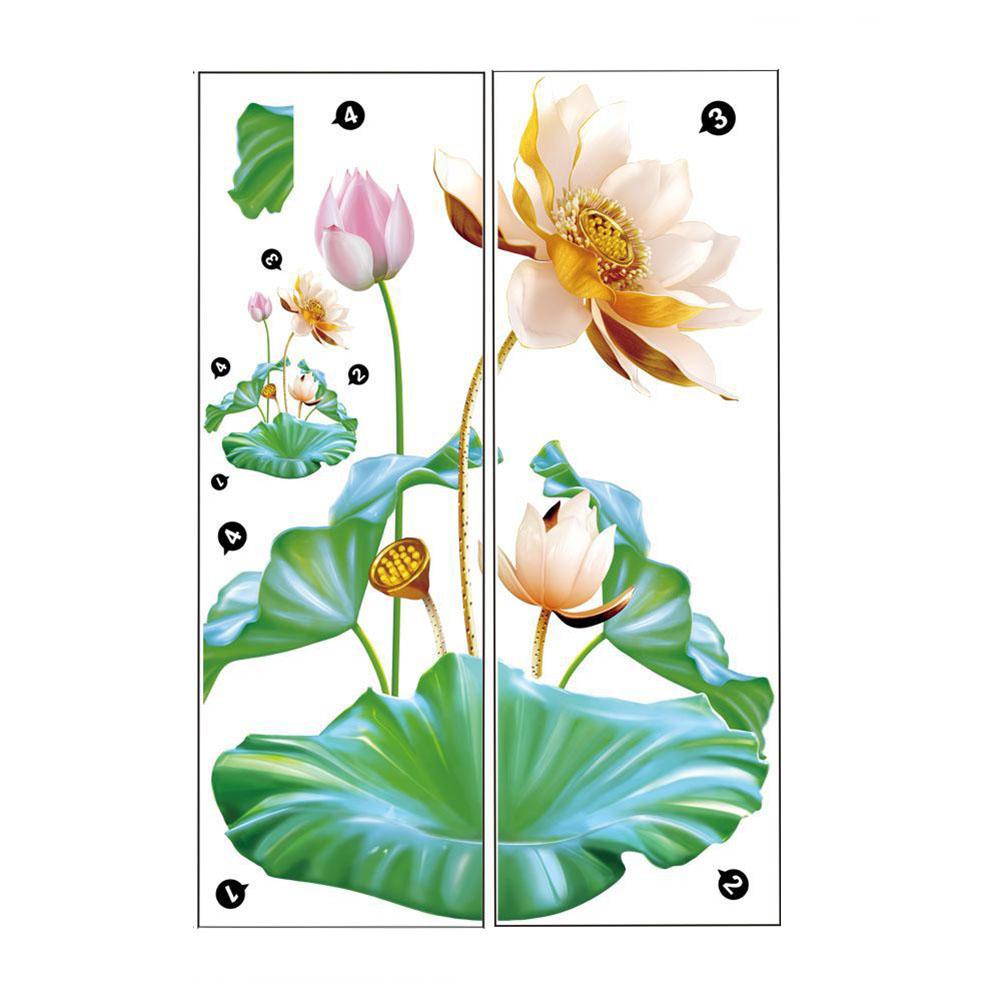 

Наклейки на стену с цветком лотоса, настенная роспись, детали из ПВХ, художественный плакат