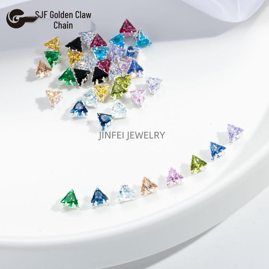 Strass con Griffa a Triangolo: Zircone di Vetro Cristallino 4x4/5x5mm per Braccialetti Fai da Te