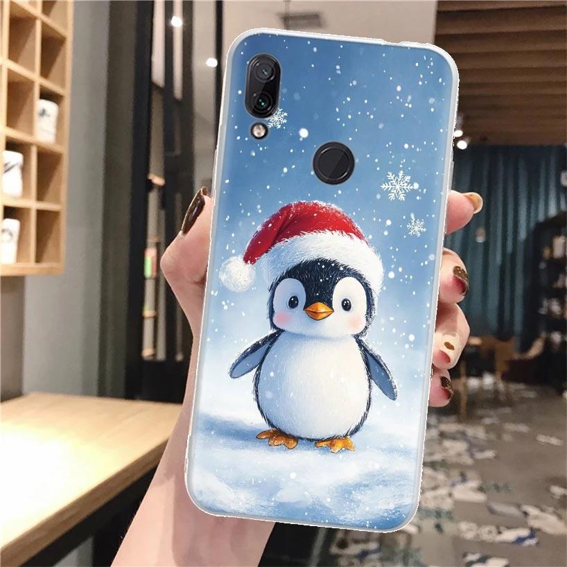 

Рождественский пингвин Силиконовый чехол для телефона для Xiaomi Redmi Note 10 9S 9 8T 8 Pro 7 5 9T Mi 12T 11T 10T 12 11 Lite 11i A3 Xiaomi Mi 11 Lite