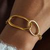 Design Minimalist 18K Gold, Basic Chain OT Buckle Bracelet Jewelry