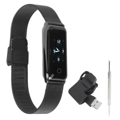 IP67 Wasserdichtes Sportarmband 0,96-Zoll-Bildschirmuhr Fitness Schlafüberwachung Smartband Schwarz