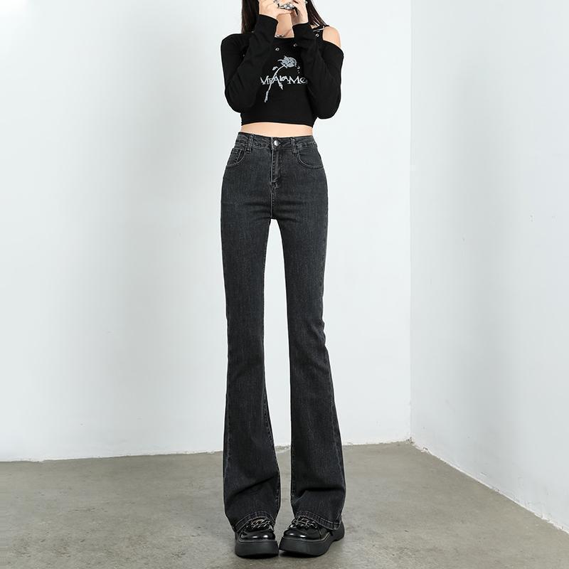 

Women s 2025 High Waist Lyocell Tencel Summer Black Micro Flare Jeans M (recommended for 99-115 jin)