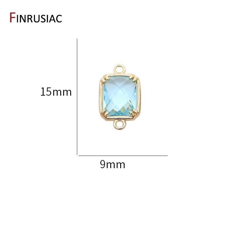 DIY Jewelry Accessories New Korean Style Zircon Connector 14K Gold Plated Beautiful Colors Component For Jewelry Making Supplies