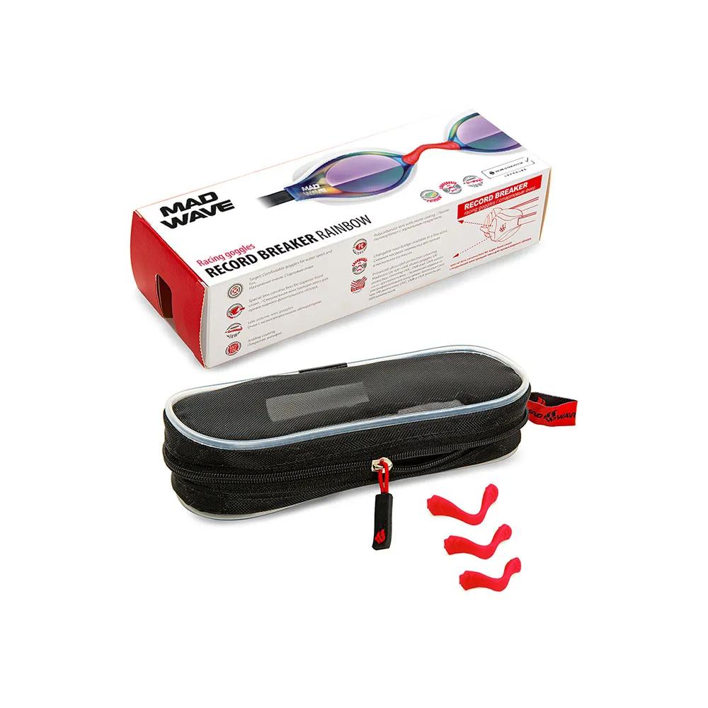 Madwave Пластиковые очки для плавания с зеркальным покрытием Record Breaker Rainbow