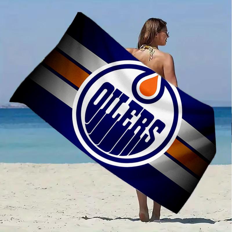 Edmonton Oilers Beach Towel Microfiber Beach Towel Super Soft & Absorbent for Bath, Beach, Travel  Bath Time Accessory, Fan gifts