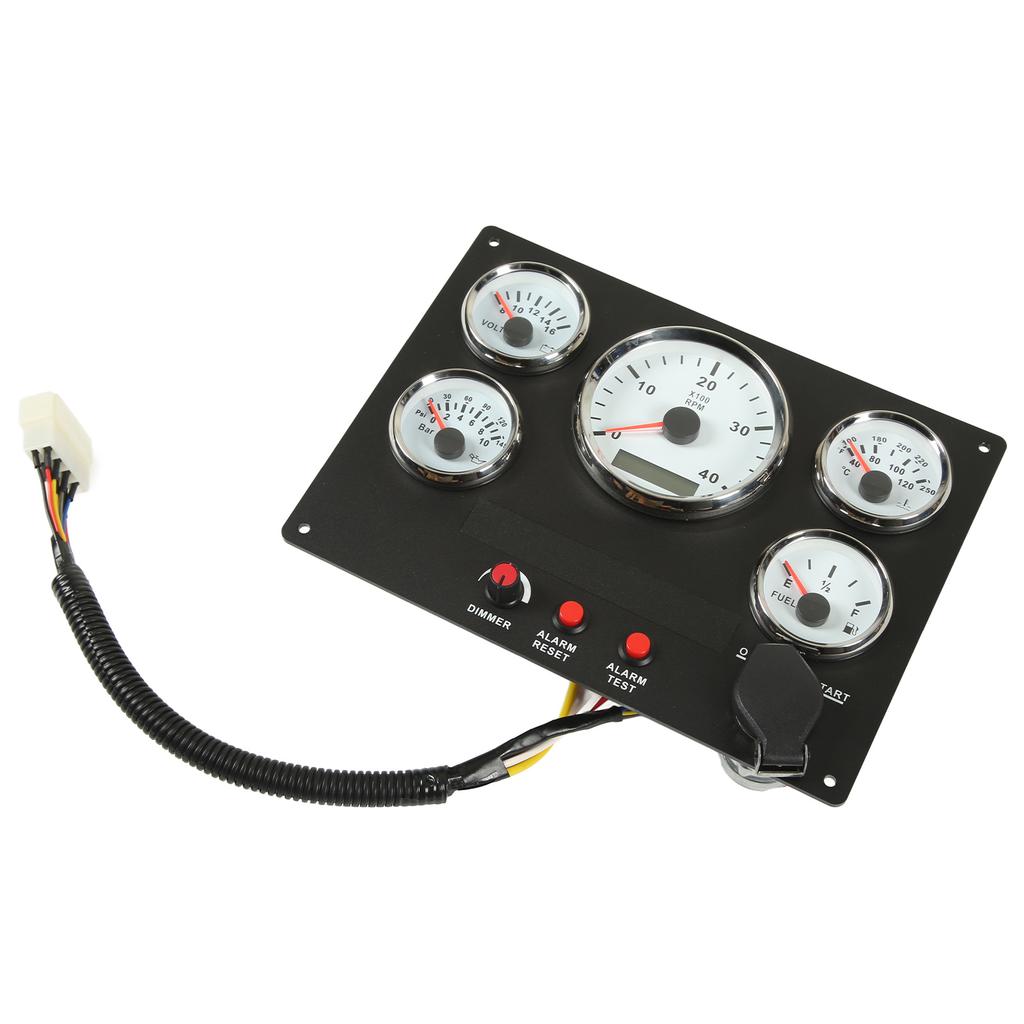 Panel Instrumentów Łodzi Obrotomierz 4000 obr./min Poziom Paliwa Temperatura Wody Ciśnienie Oleju Woltomierz