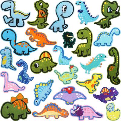 Cartoon Cute Little Dinosaur Embroidery Cloth Sticker Bag Decorative Patch Sticker Pterosaur Computer Embroidery Sticker Manufacturer