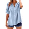 Spring and Summer New Button Shirt, Casual, Loose and Elegant Plus-size V-neck Top