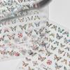 1 Piece 5D Retro Colorful Hand-painted Butterfly Nail Stickers Shell Light Butterfly Rhinestone Soft Relief Nail Art Stickers