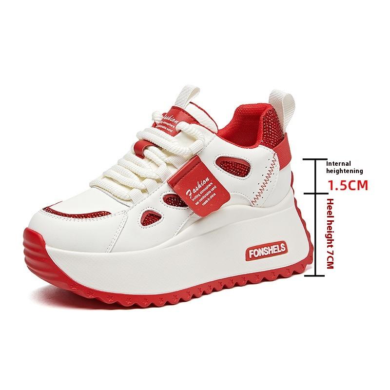 

Женские туфли на платформе 8 см в стиле Форреста Гампа, осенне-зимние, на толстой подошве, повседневные, универсальные, спортивные, универсальные кроссовки «папины» 34 красный