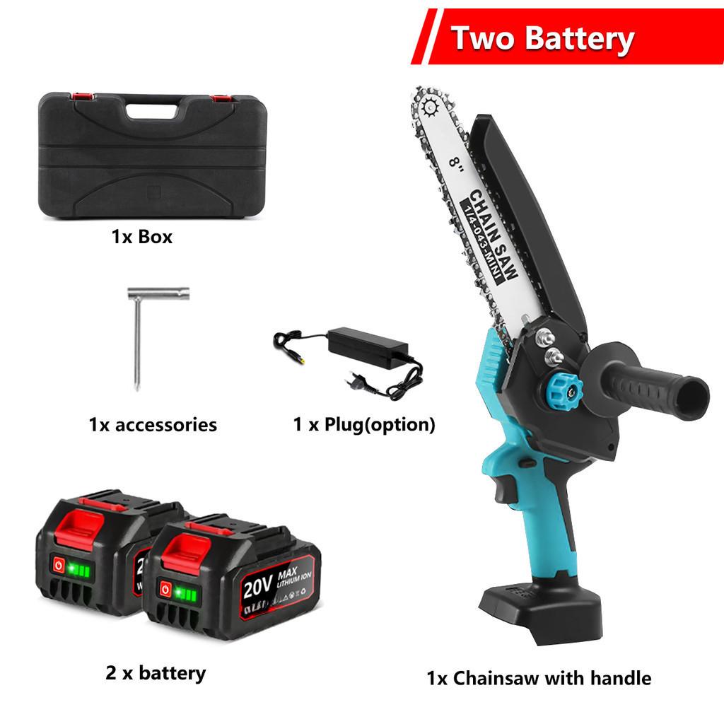 8 Inch Brushless Electric Chain Saw Cordless Handheld Pruning Chainsaw Portable Woodworking Saw Cutting Power Tools