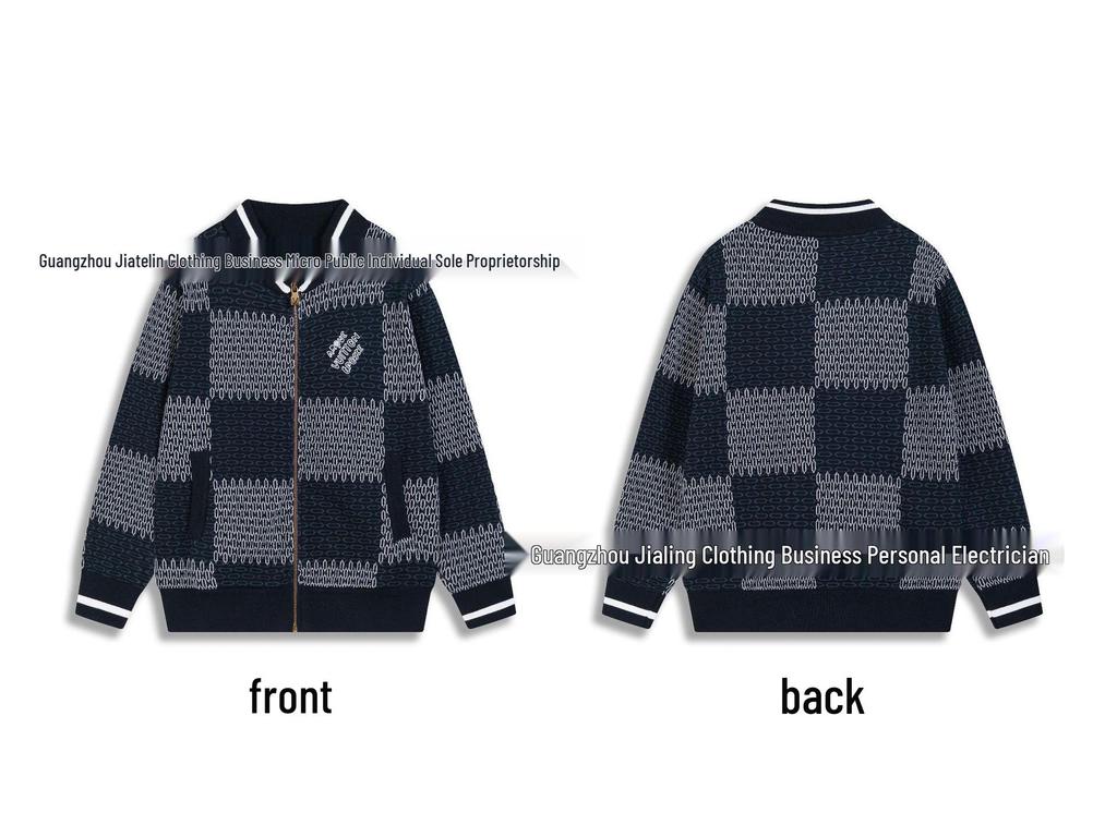 Correct Version LV Plaid Knit Sweater: Unisex Fashionable Loose Pullover