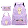 3Pcs/set Backpack for Girl School Teen Student Knapsack Women Rucksack with Lunch Bags Pencil Bag Fish Scale Style Bags
