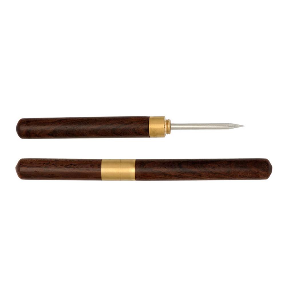 Leather Hole Punching Awl Wood Handle Leather Craft Punching Awl Tool for Leather Craft Stitching Leather Working