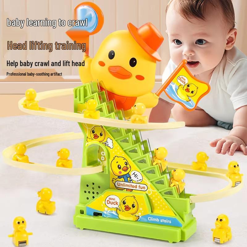 Electric Yellow Duck Climbing Toy for Infants and Toddlers 0-3 Years