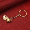 2Pcs DIY Photo Hold Keyring Bag Hanging Stainless Steel Keychain Heart Album Keychain  Key Decor