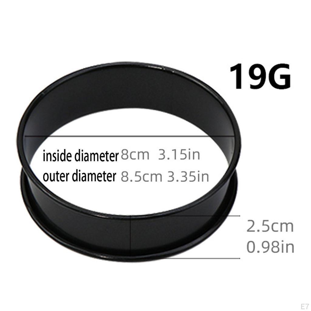 Crumpet Rings Double Rolled Tart Fondant Cutter Tool Biscuit Making Metal Cooking Round