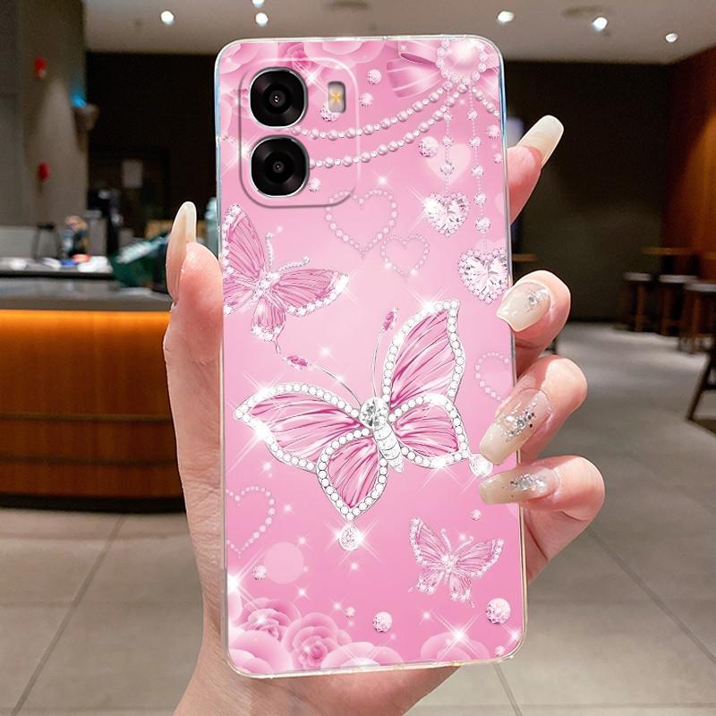 Custodia Per OPPO A6X 4G A6 Fiore Farfalla Cover Protettiva OPPOA6X 5G CPH2823 CPH2819 Trasparente Morbido Silicone TPU Copri Telefono