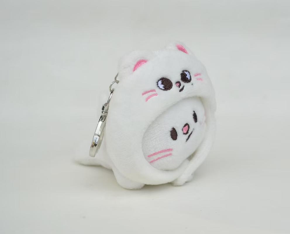 SKZOO Plush Keychain with Animal Hoodie 10cm Soft Stuffed Bag Pendant for Fans Gift Collection