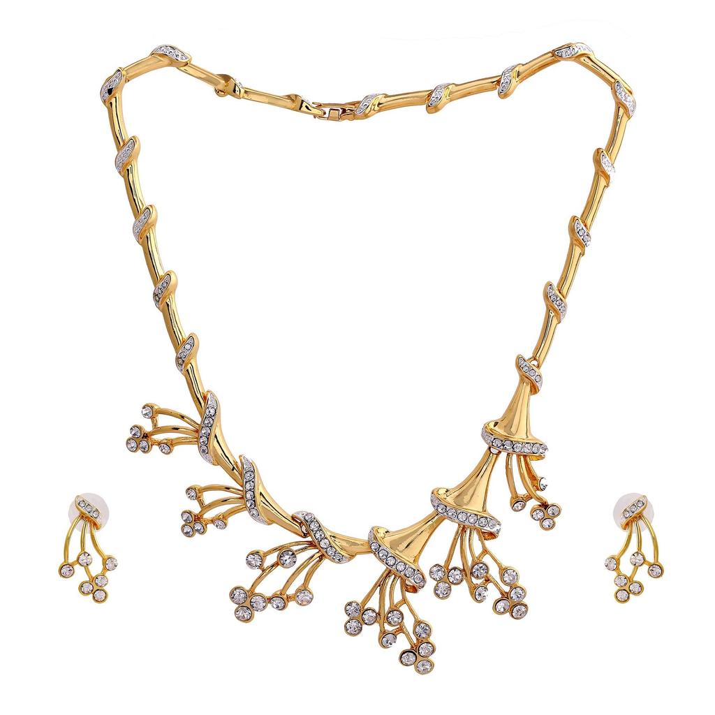 Stylish Necklace "Eternal Garden" Made of Gold and Silver