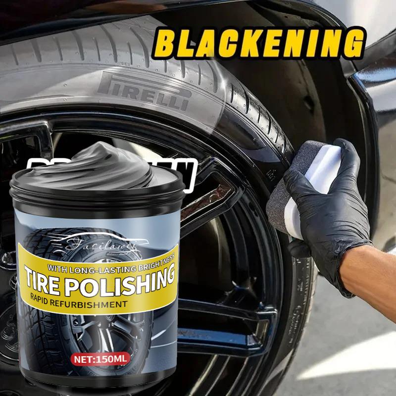 

NEW Car tire gloss wax, tire repair and maintenance wax to prevent cracking and aging, restore tire black gloss 150ml