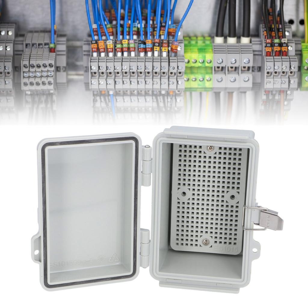 Water Proof ABS Plastic Electrical Box Heavy Duty Project Boxes with Stainless Steel Hinge for WiFi Electronics 3.9x5.9x3.5in