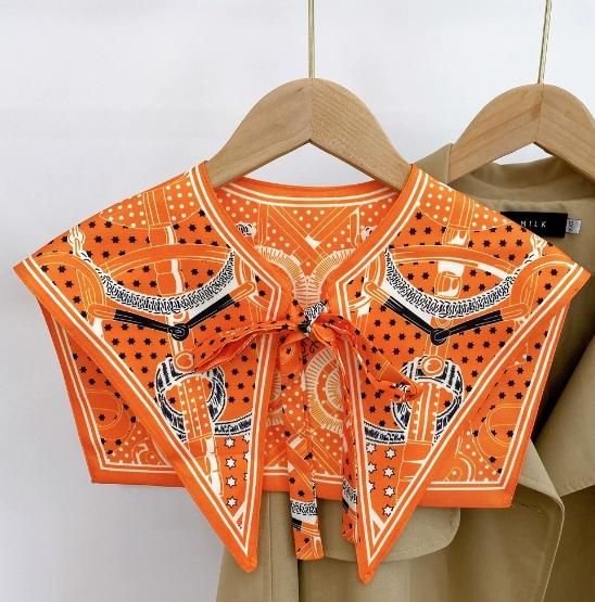 New Design Floral Shawl Fake Collar Women Detachable Collars Big Lapel False Collar Shoulder Wrap Scarf Clothing Accessories