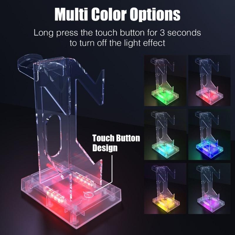 Controller Stand Multifunction Gamepad Display Shelf with 2 USB Charging Port Headphone Holder Gaming Accessories