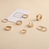 Fashion Hollow Butterfly Joint Ring Chain Open Double Layer 9-Piece Set Ring Women