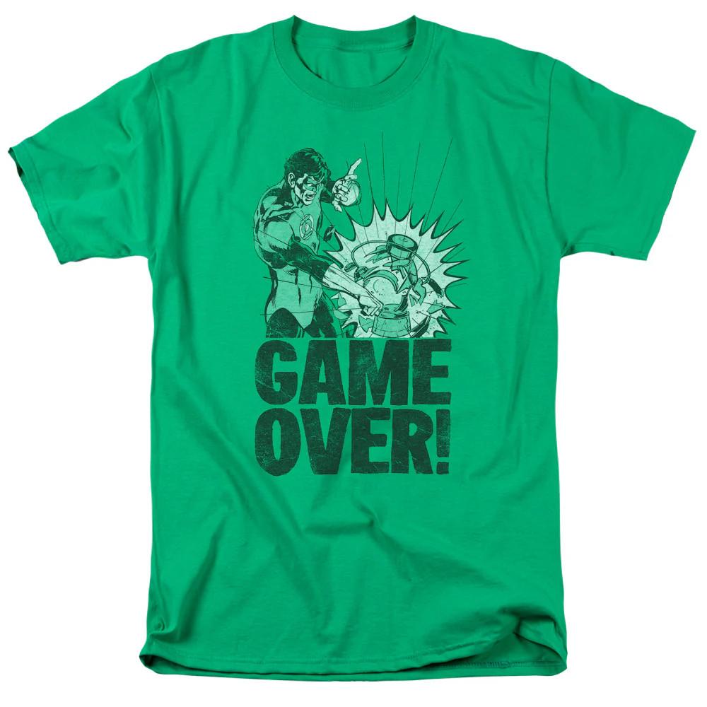 Green Lantern Game Over Mens T Shirt Kelly Green Officially Licensed Unisex T-Shirt L