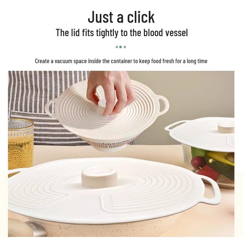 Silicone Fresh-Keeping Pot and Bowl Lid - Spill-Proof, Dustproof, and Sealing for Refrigerator Use