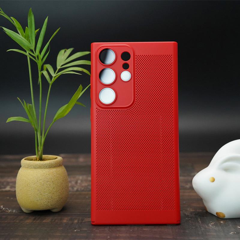New Stylish Ultra Thin A54 Cooling Mesh Shell Samsung S24ultra Mobile Phone Case Suitable for S23 Lens Film Full Inclusive PC
