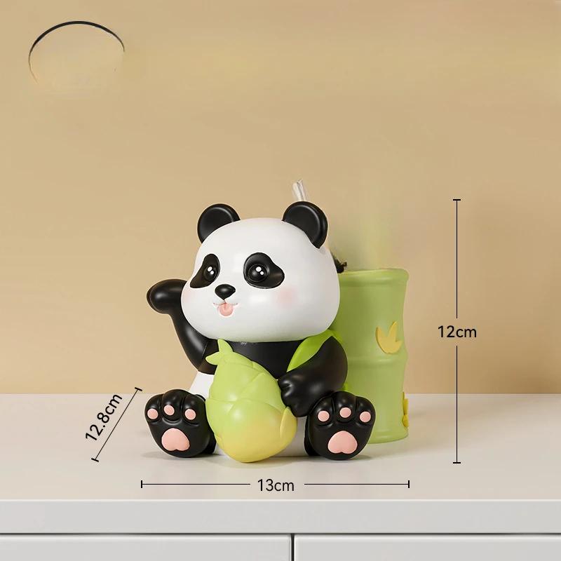 

Cute cartoon panda pen holder resin handicrafts desktop decoration office desk pen scissors organization storage student gifts