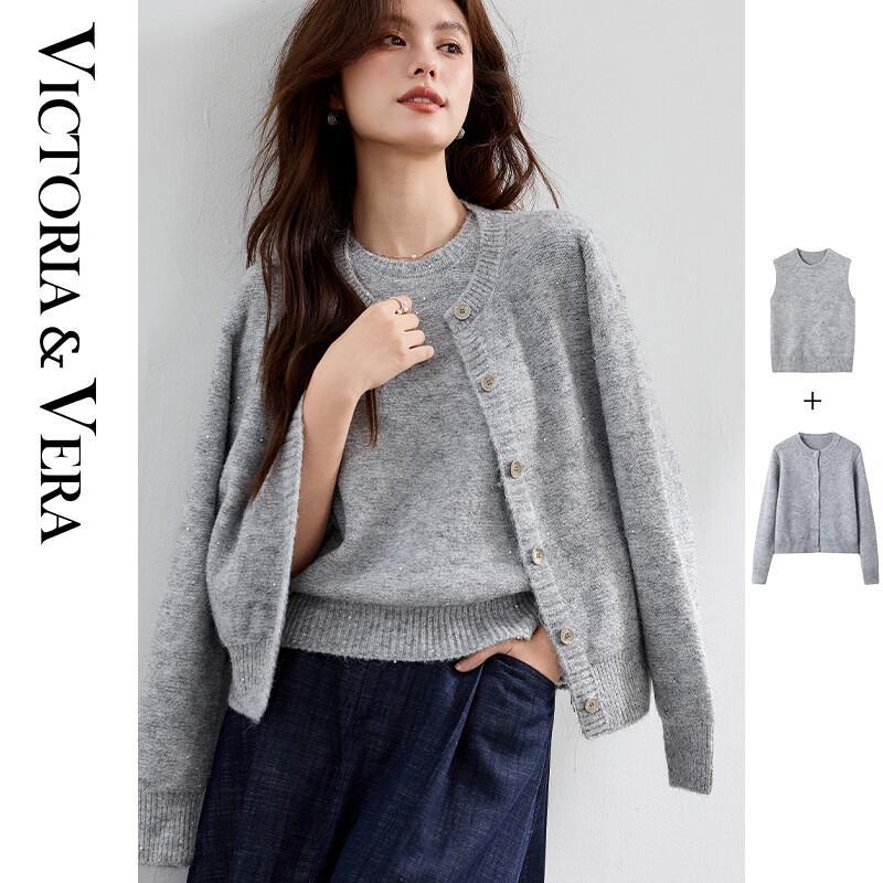 

VICTORIA&VERA Women s Mohair Glitter Set M