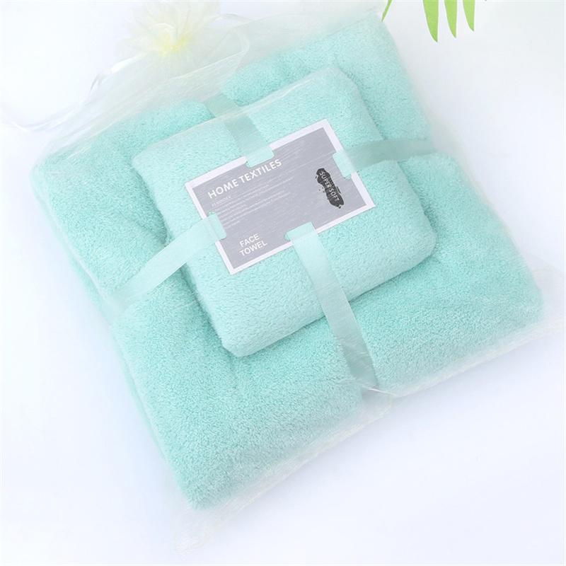 Thickened Coral Velvet Facial Towel +bath Towel Set Soft Absorbent Comfortable Gift Household Textiles Bathroom Supplies