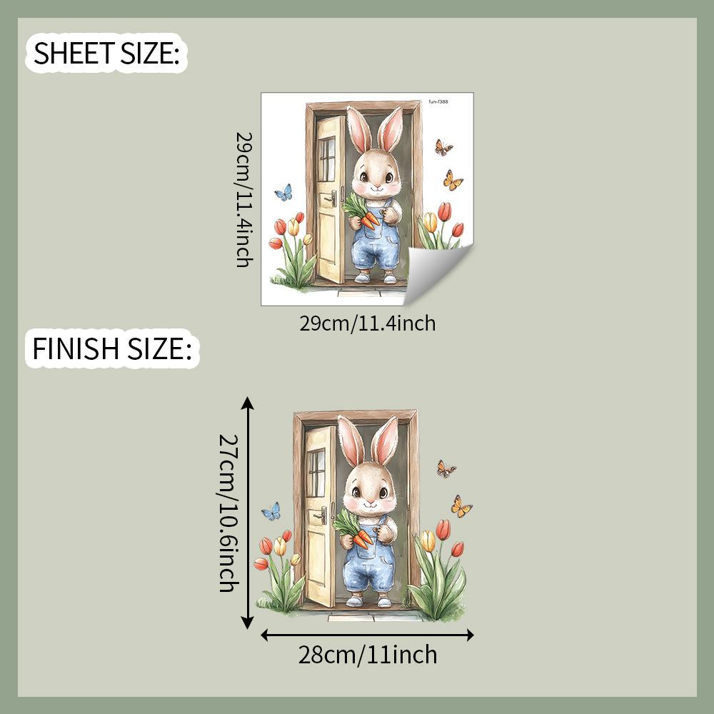 

Покраска деревянной двери Маленький кролик Бабочка Цветок Многокомнатная гостиная Домашний фон Украшение Наклейки на стену