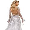 Summer New Wedding Dress Formal Lace Long Sleeve Evening Gown