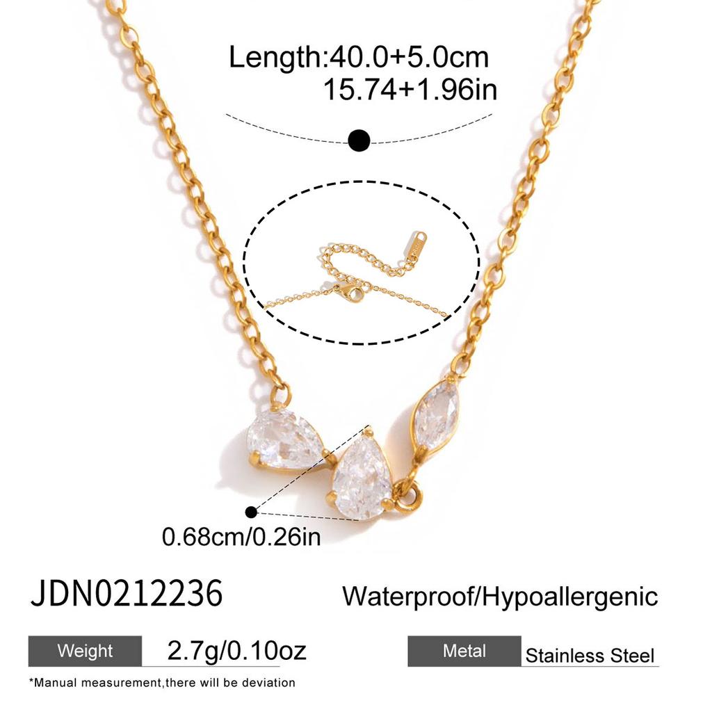 Cubic Zirconia Titanium Steel Clavicle Necklace For Women Light Luxury Niche Premium Jewelry Stainless Steel Fashion Cross Border Accessories