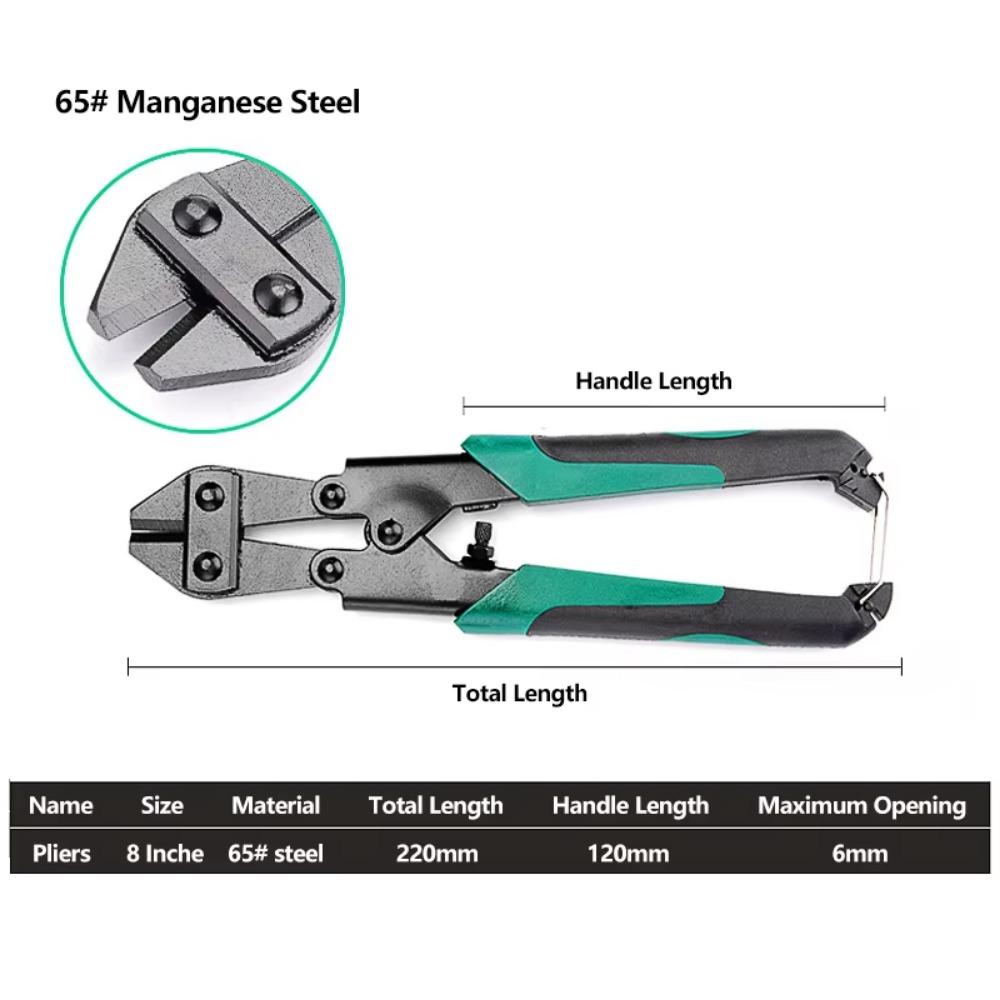 8 tums Arbetsbesparande Avbitartång Kraftig Armeringsjärnssax Elektriker Professionell Hållbar Verktyg