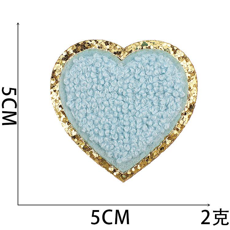 Hot-Selling Color Love Towel Embroidery Cloth Sticker Grit Embroidery Cloth Sticker Heart Patch Sticker Chenier Lightning Embroidery Chapter