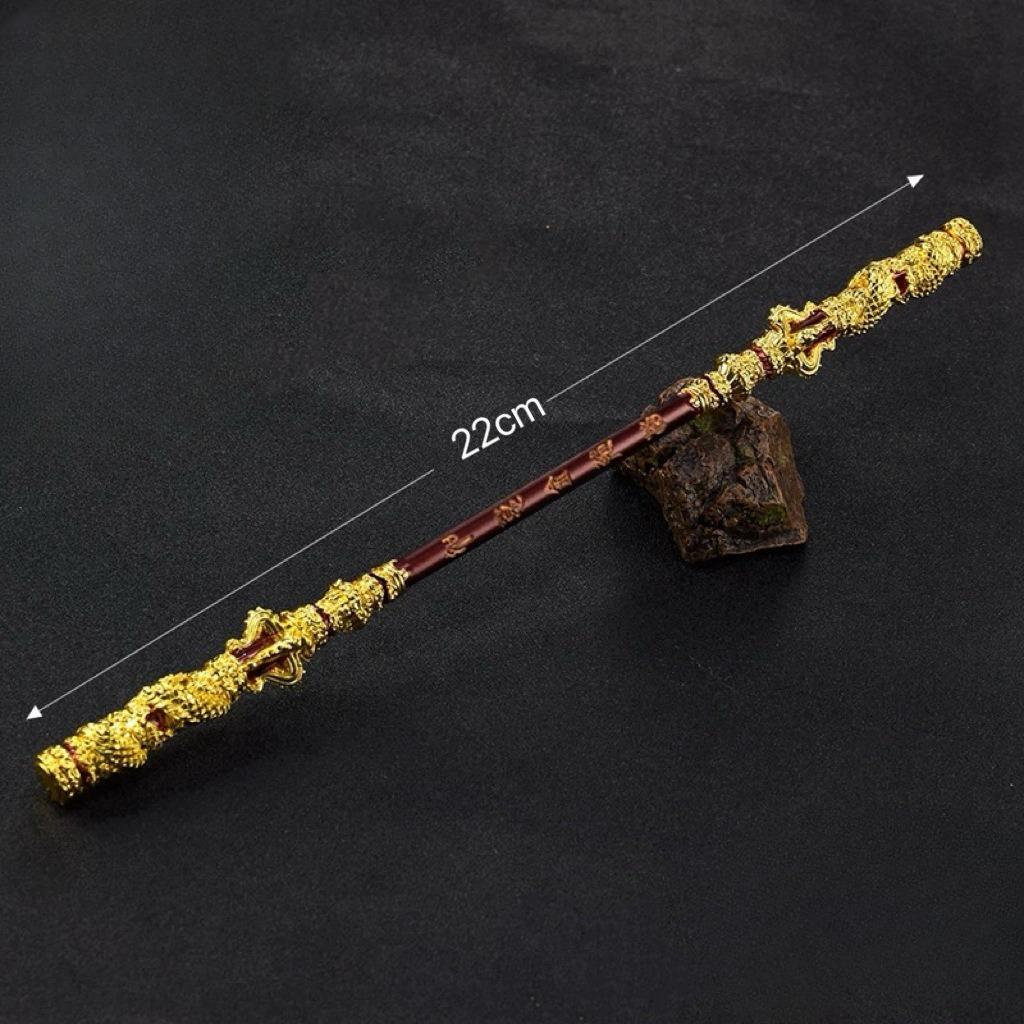 Ruyi Golden Hoop Aluminum Alloy Model Children's Birthday Gift Festival COS Dress up Prop Black Mythical Wukong Golden Hoop Prop