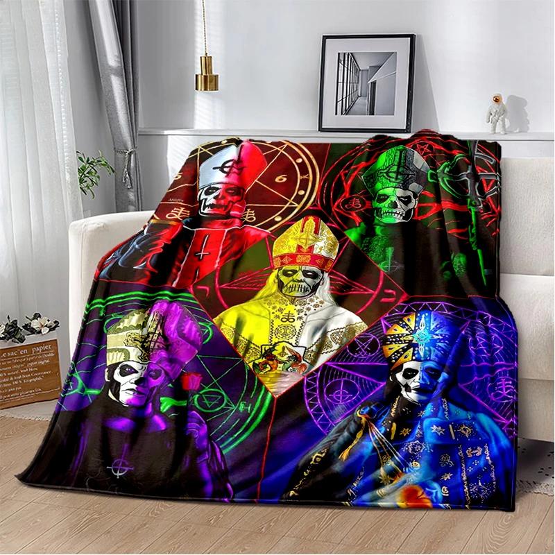 New Style Ghost BC Band Papa Emeritus Rock Dark Soft Plush Throw Blanket for Living Room Bedroom Bed Sofa 40x50in