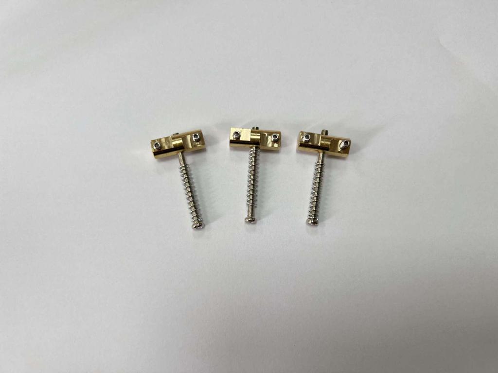 Brass Electric Guitar Bridge & Saddle Set: TL Underbody, Tailpiece, and String Pressure Bar, 3-Piece Set.