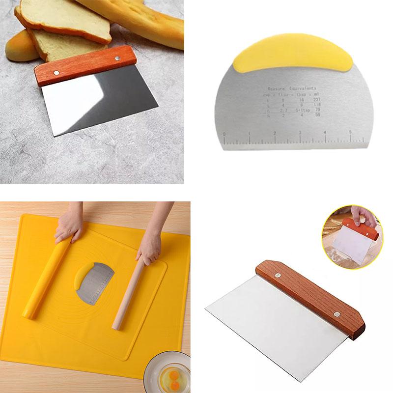 Thickened Stainless Steel Cake Dough Cutter Food Grade Silicone Baking Tool Pastry Scraper for Cake Steamed Buns and Dough