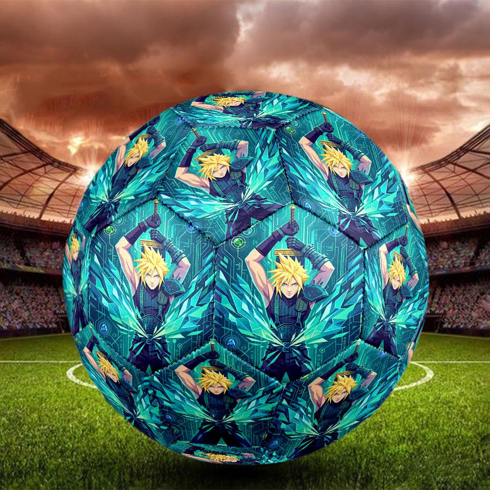 Final Fantasy Print Size 5 Soccer Ball, Standard Match Football for Sports Game and Team Practice, Ideal Gift for Soccer Fans