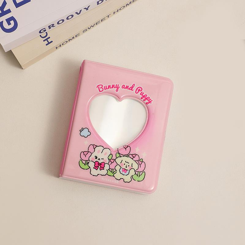 Small Card Storage Album Pendant Love Hollow Mini Photo Album Mini Album Photocard Holder Decorative PVC Cartoon Collect Book
